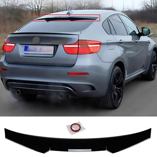 For BMW X6/X6M E71 Roof Spoiler 2008-2015 Piano Glossy Black ABS Plastic