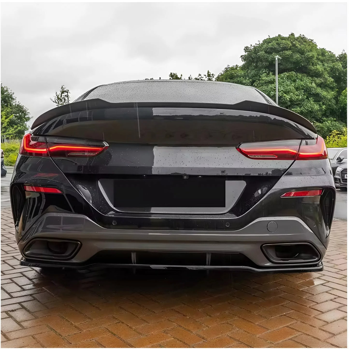 For BMW G16 F93 8 Series Gran Coupe PSM Style Rear Spoiler 2018+ Piano Glossy Black ABS Plastic