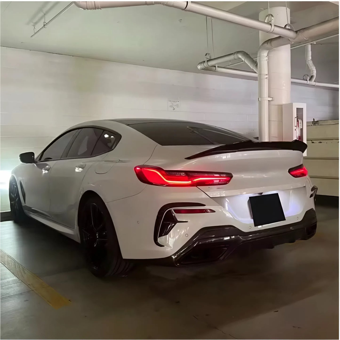 For BMW G16 F93 8 Series Gran Coupe PSM Style Rear Spoiler 2018+ Piano Glossy Black ABS Plastic