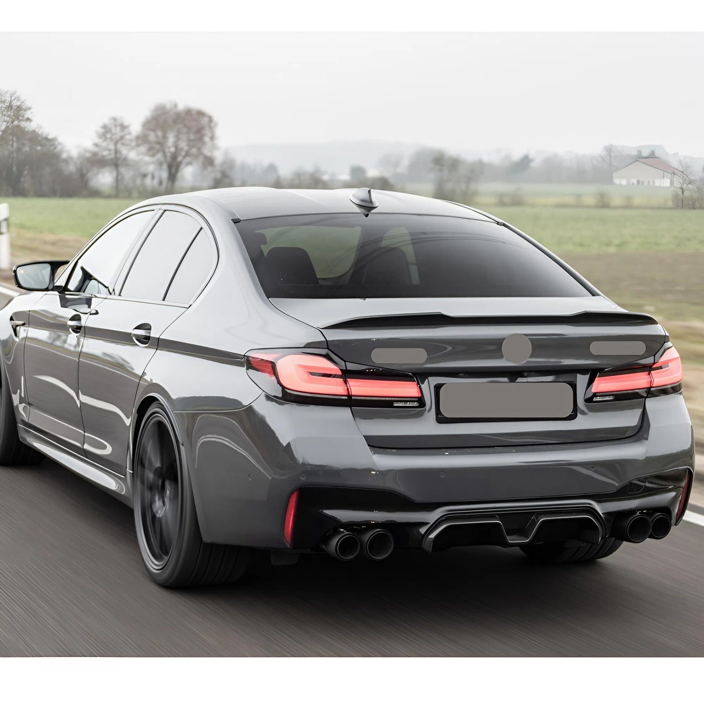 For BMW 5 Series G30 CS Style Rear Spoiler 2018-2023 Piano Glossy Black ABS Plastic Sporty Aerodynamic Trunk Wing Exterior Modification Accessory