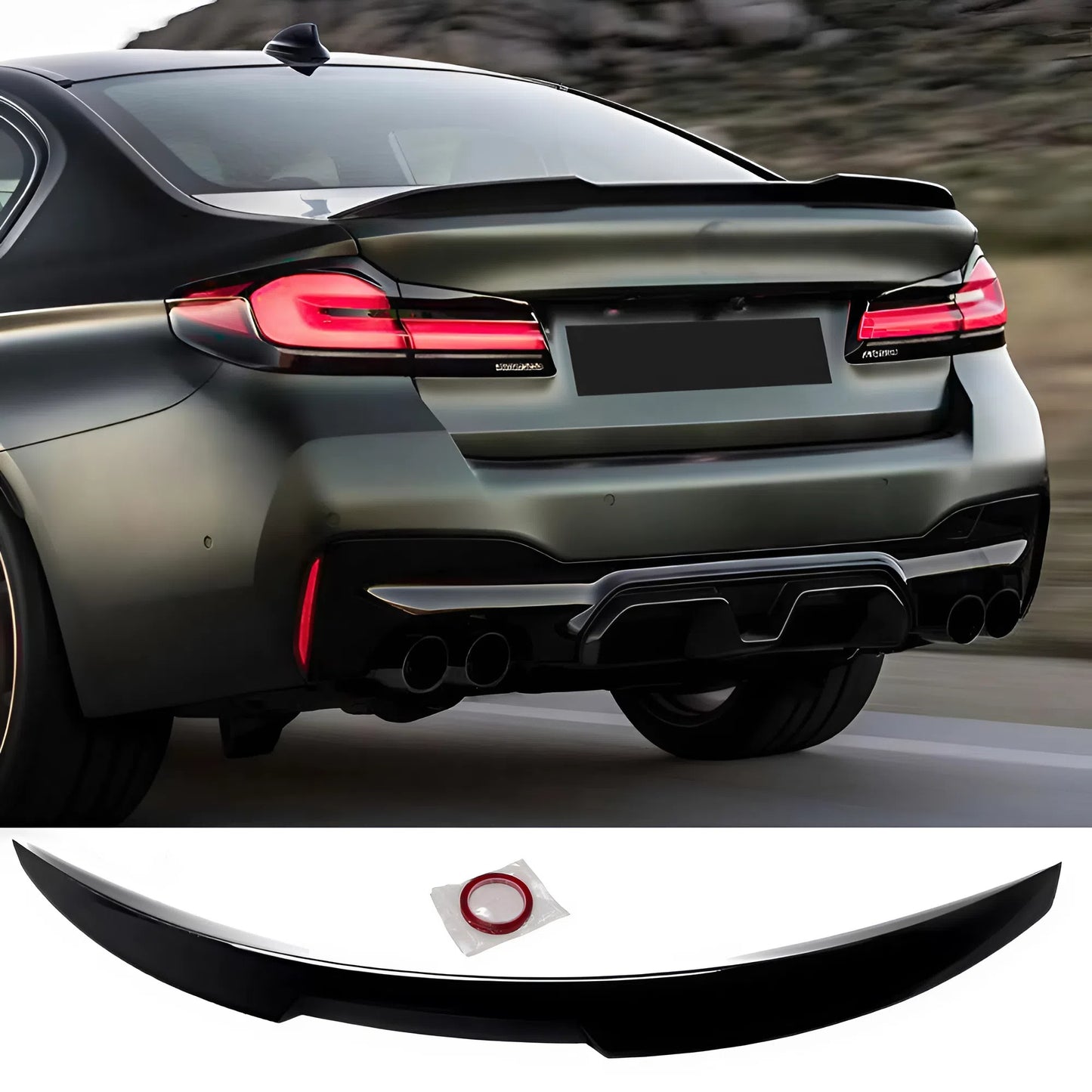 For BMW 5 Series G30 CS Style Rear Spoiler 2018-2023 Piano Glossy Black ABS Plastic Sporty Aerodynamic Trunk Wing Exterior Modification Accessory