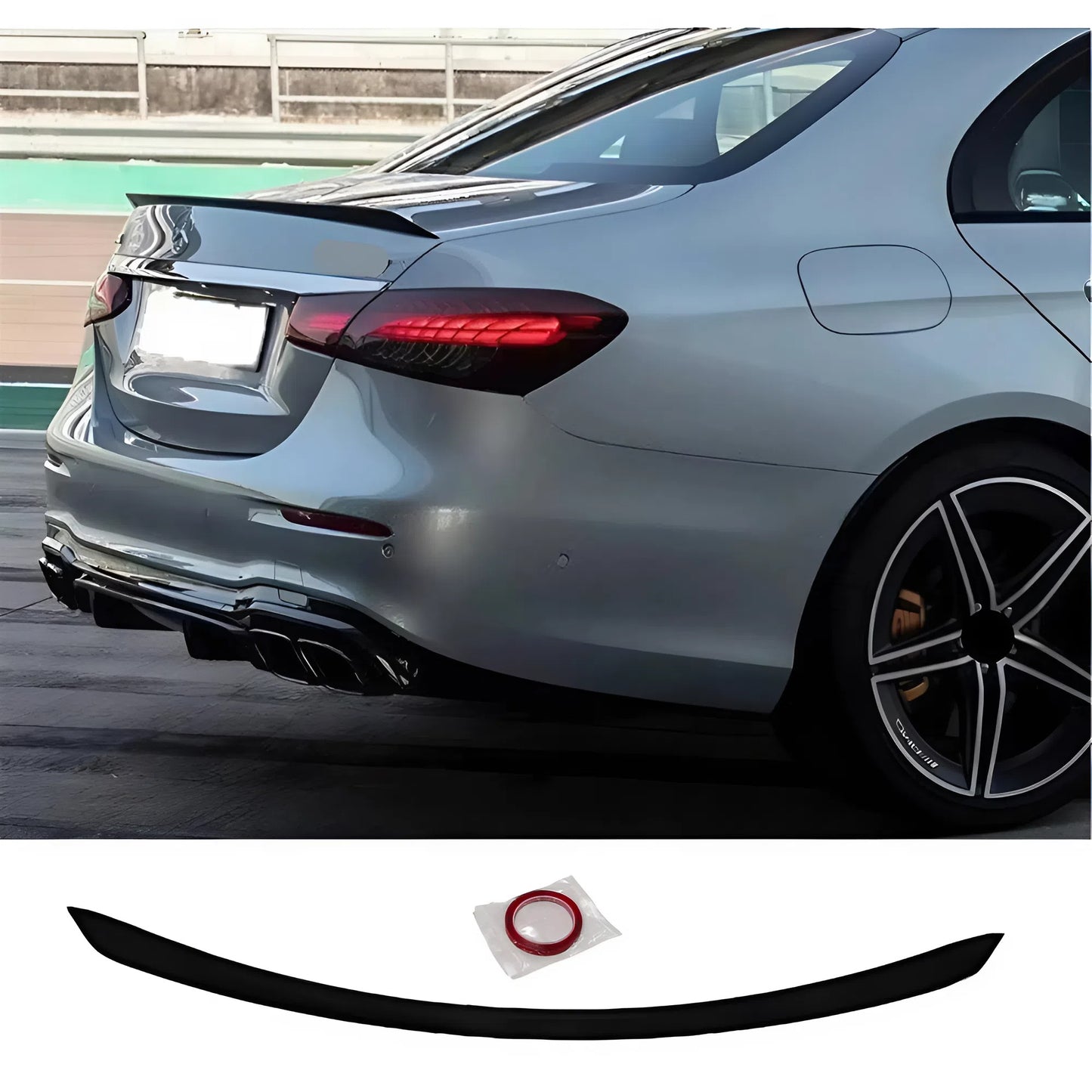 For BenZ W213 E63s Style Rear Spoiler 2016-2021 Piano Glossy Black ABS Plastic Sporty Aerodynamic Trunk