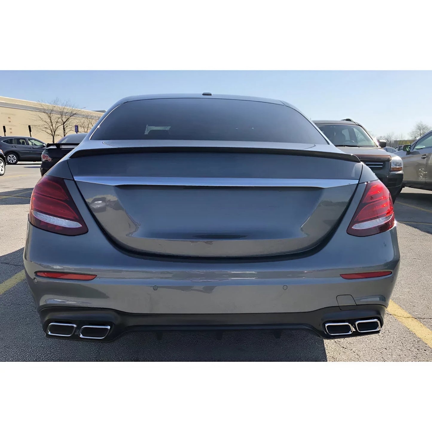 For BenZ W213 E63s Style Rear Spoiler 2016-2021 Piano Glossy Black ABS Plastic Sporty Aerodynamic Trunk