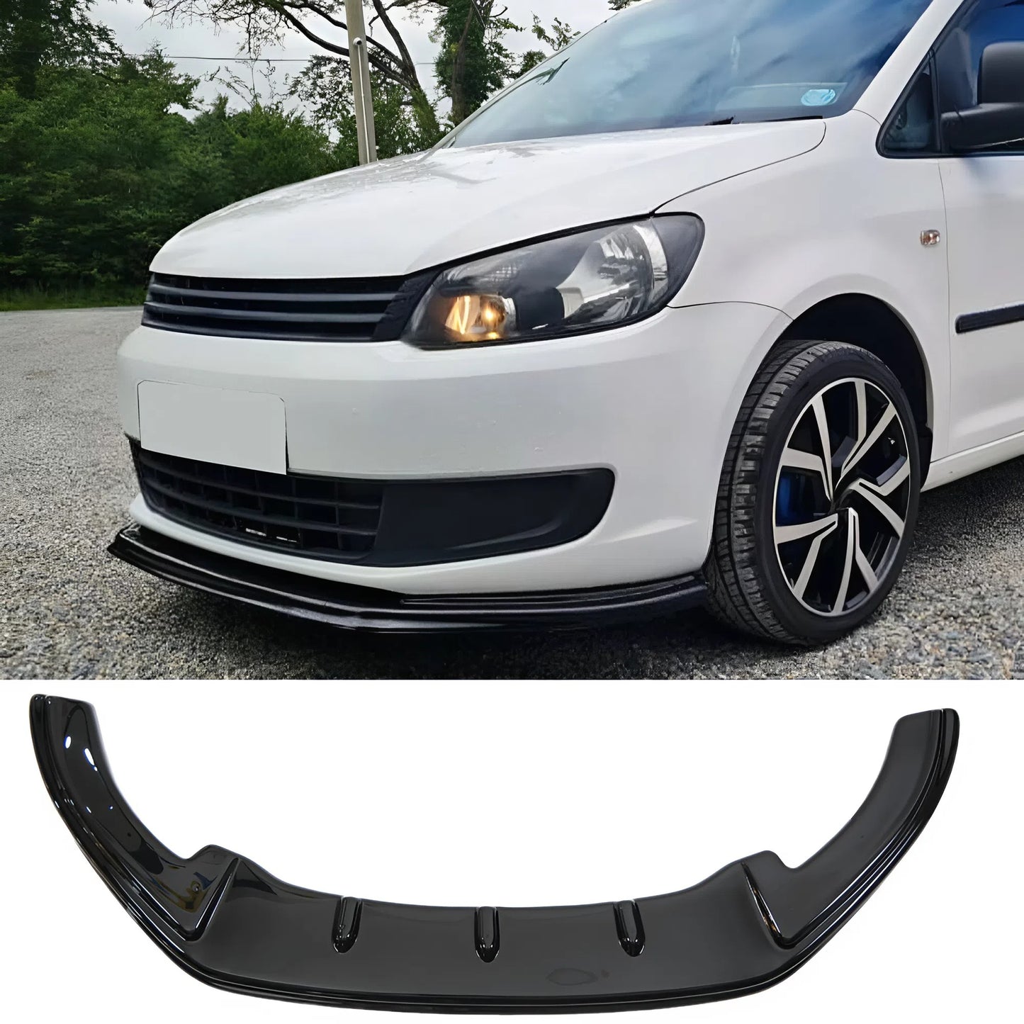 Compatible With VW Caddy MK3 Facelift 2010-2015 Front Splitter With ABE TÜV ONE-WAY