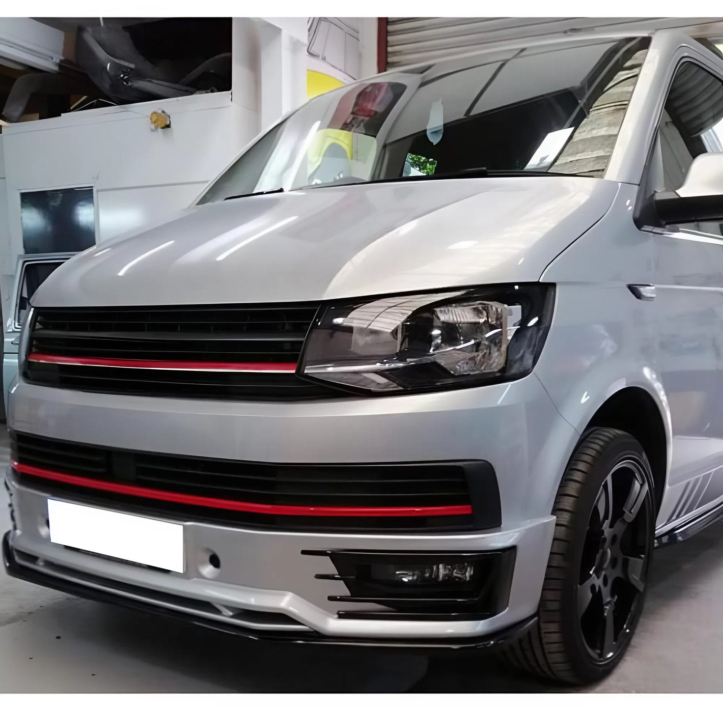 Compatible With VW Transporter T6 Sportline 2015-2019 Front Splitter With ABE TÜV ONE-WAY
