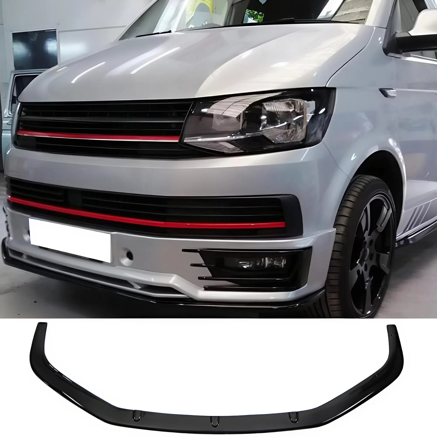 Compatible With VW Transporter T6 Sportline 2015-2019 Front Splitter With ABE TÜV ONE-WAY