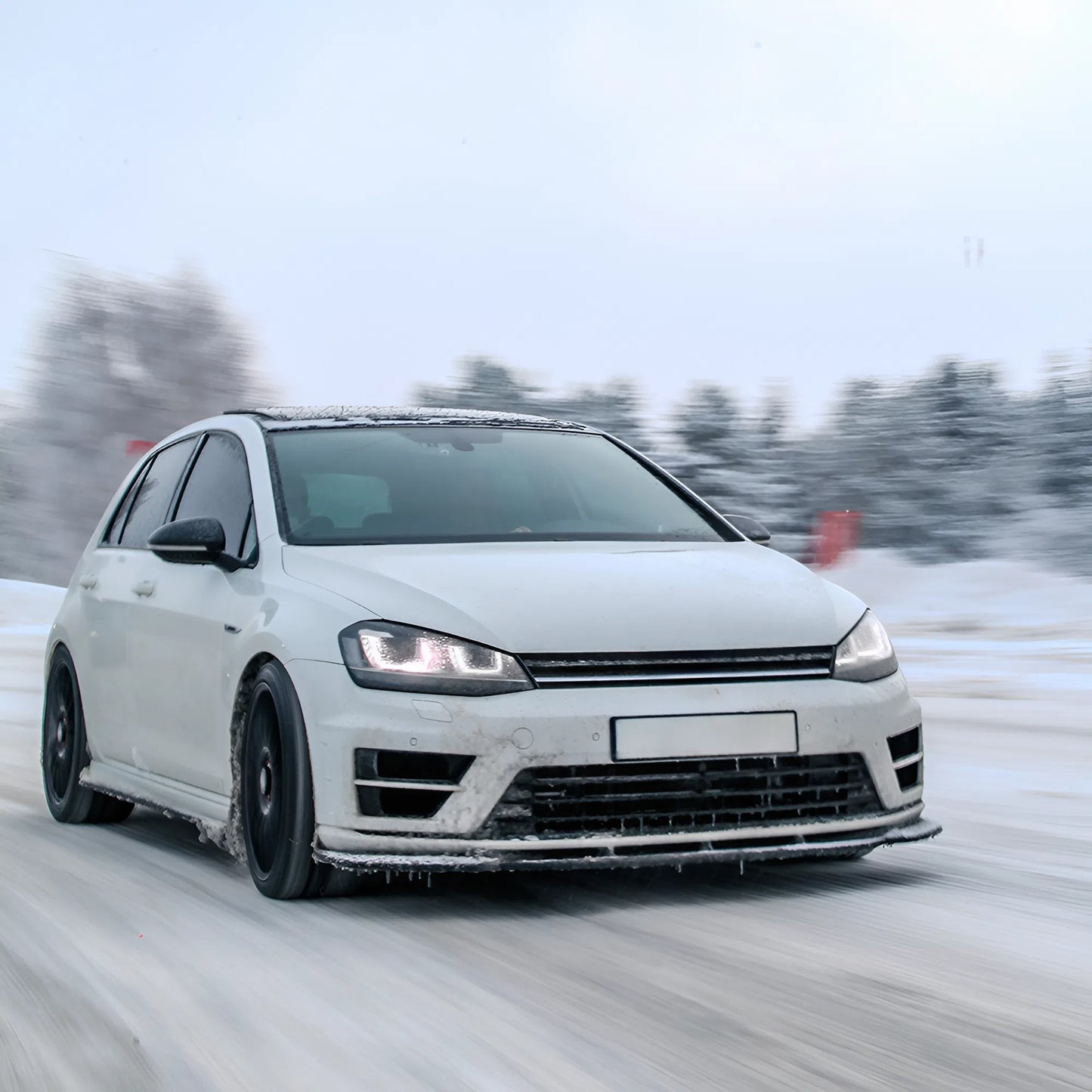 Compatible With VW Golf Mk7 R 2013 - 2016 Front Splitter Version 2 With ABE TÜV ONE-WAY