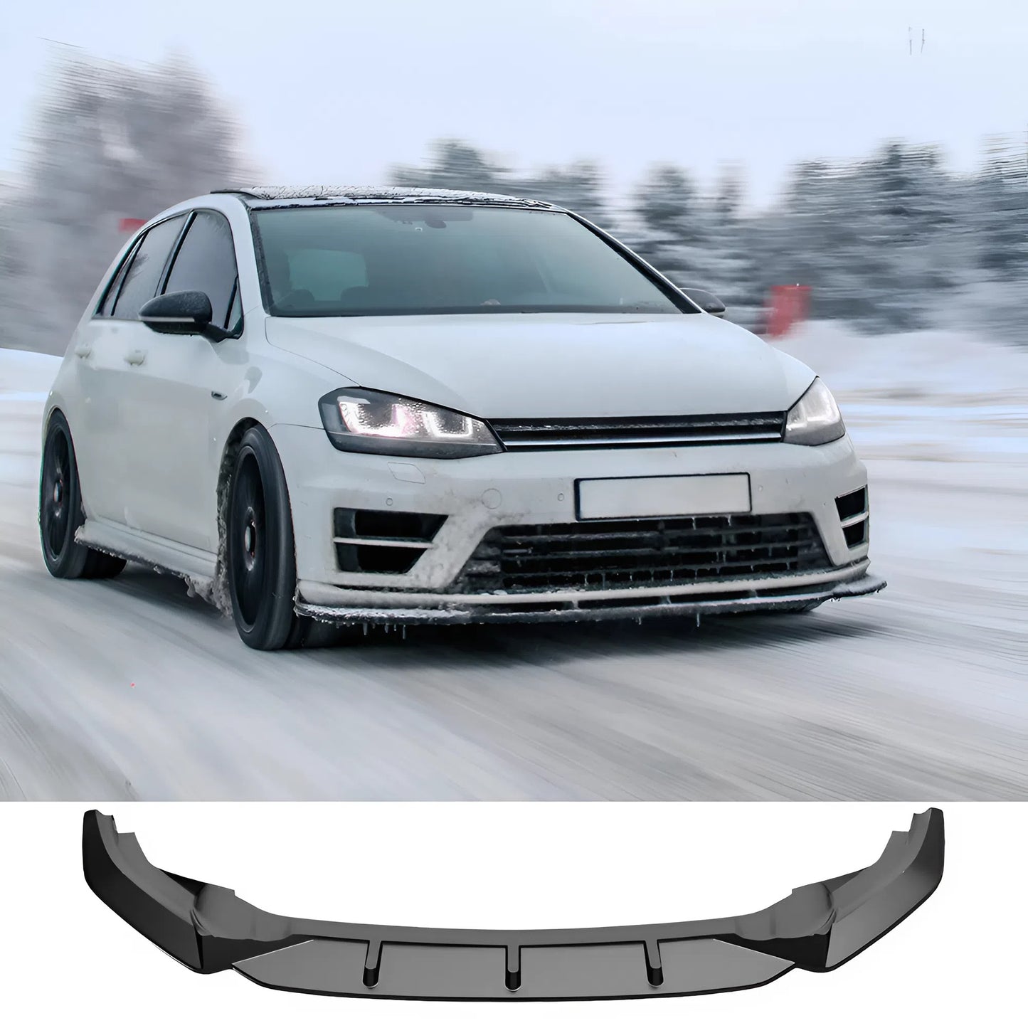 Compatible With VW Golf Mk7 R 2013 - 2016 Front Splitter Version 2 With ABE TÜV ONE-WAY