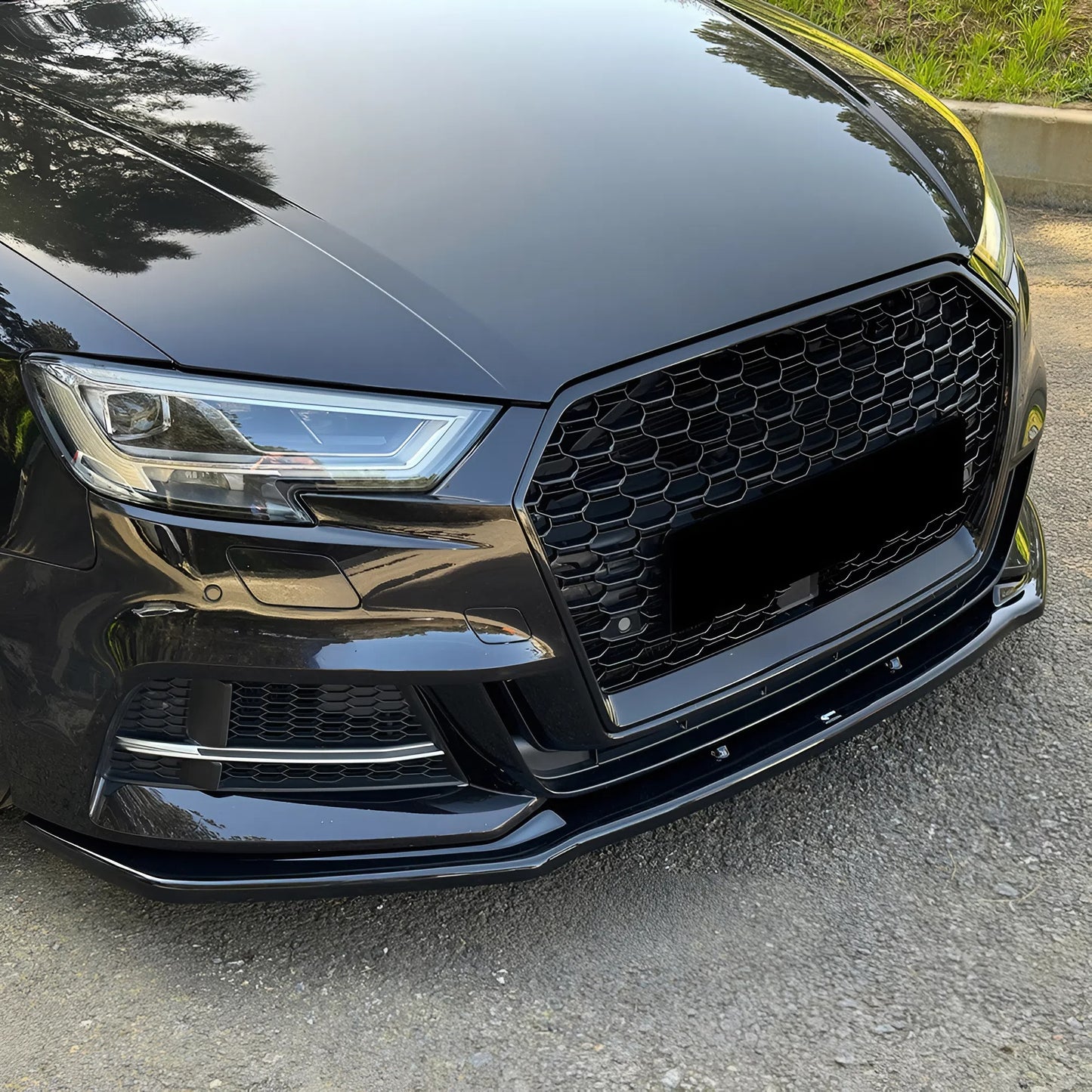 Compatible With AUDI S3 Sedan 8V Facelift 2016-2019 Front Splitter With ABE TÜV ONE-WAY