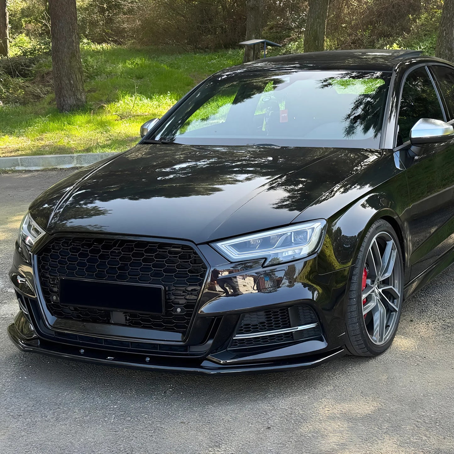 Compatible With AUDI S3 Sedan 8V Facelift 2016-2019 Front Splitter With ABE TÜV ONE-WAY