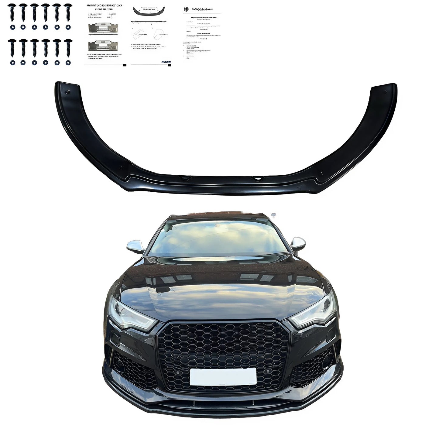 Compatible With AUDI RS6 C7 2013-2014 / AUDI RS6 C7 Facelift 2014-2017 Front Splitter With ABE TÜV ONE-WAY