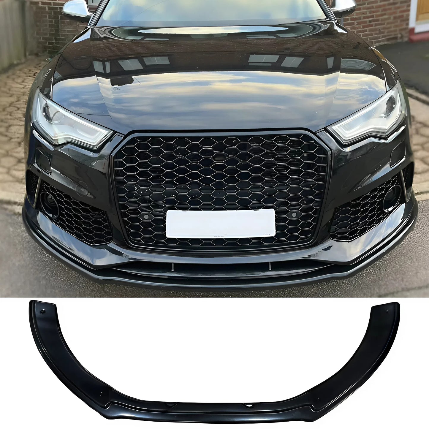 Compatible With AUDI RS6 C7 2013-2014 / AUDI RS6 C7 Facelift 2014-2017 Front Splitter With ABE TÜV ONE-WAY