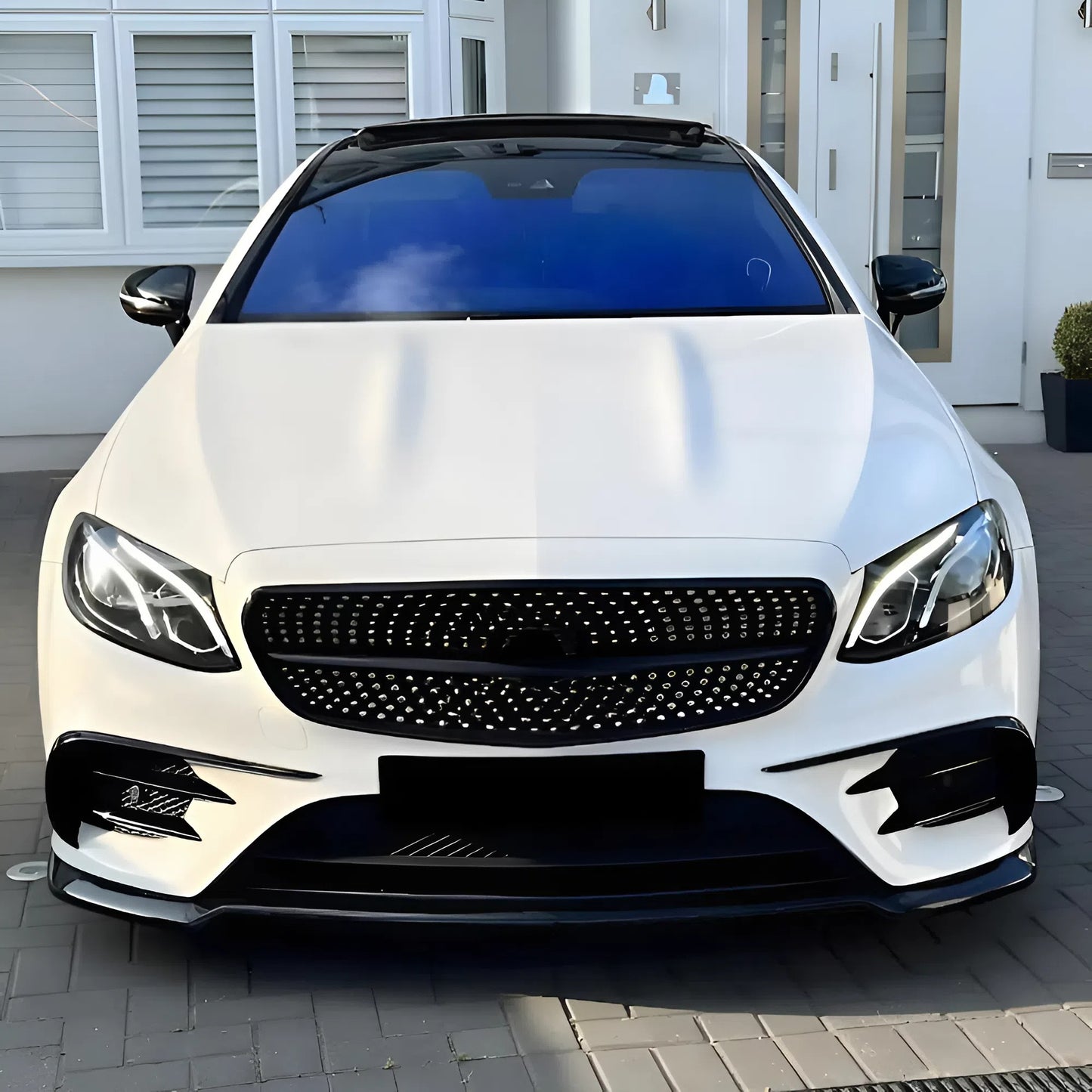 Compatible With MERCEDES E Class S213 E63 AMG Estate 17-21 / MRCDS E Class W213 E63 AMG Sedan 17-21 Front Splitter With ABE TÜV ONE-WAY