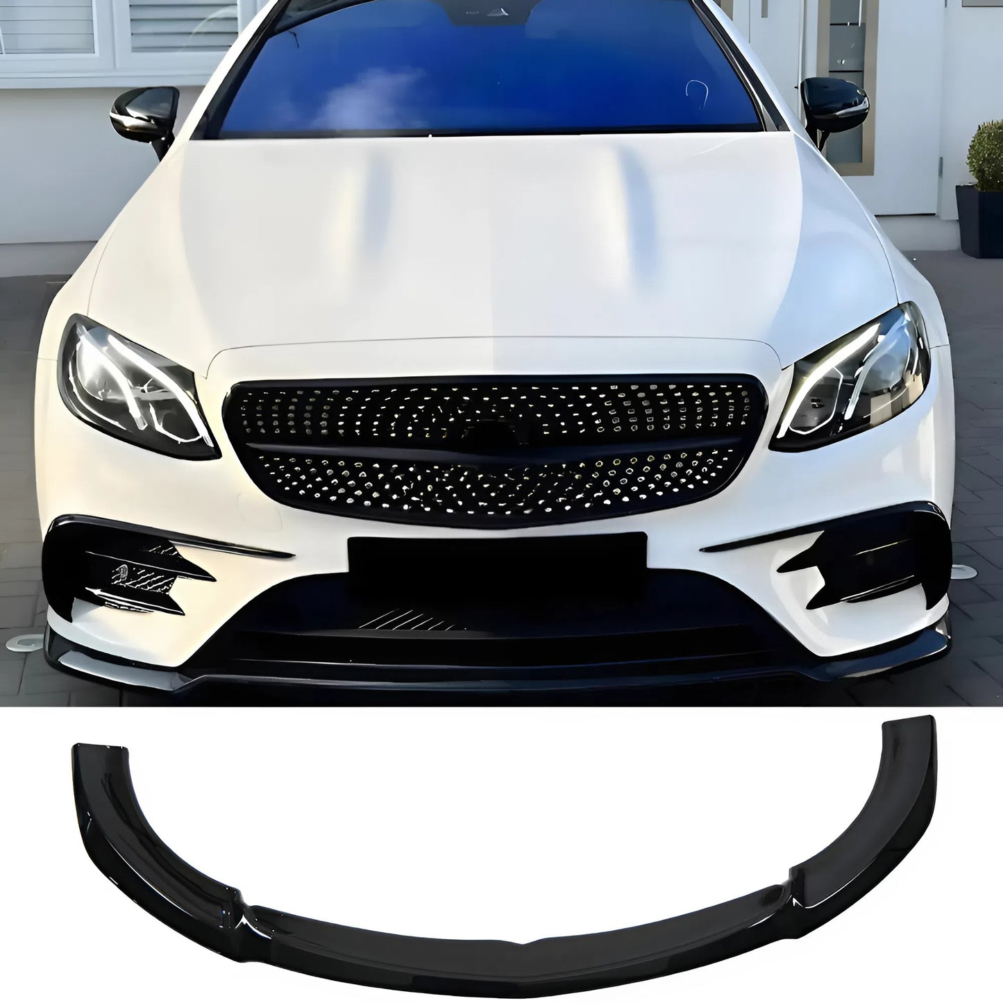 Compatible With MERCEDES E Class S213 E63 AMG Estate 17-21 / MRCDS E Class W213 E63 AMG Sedan 17-21 Front Splitter With ABE TÜV ONE-WAY
