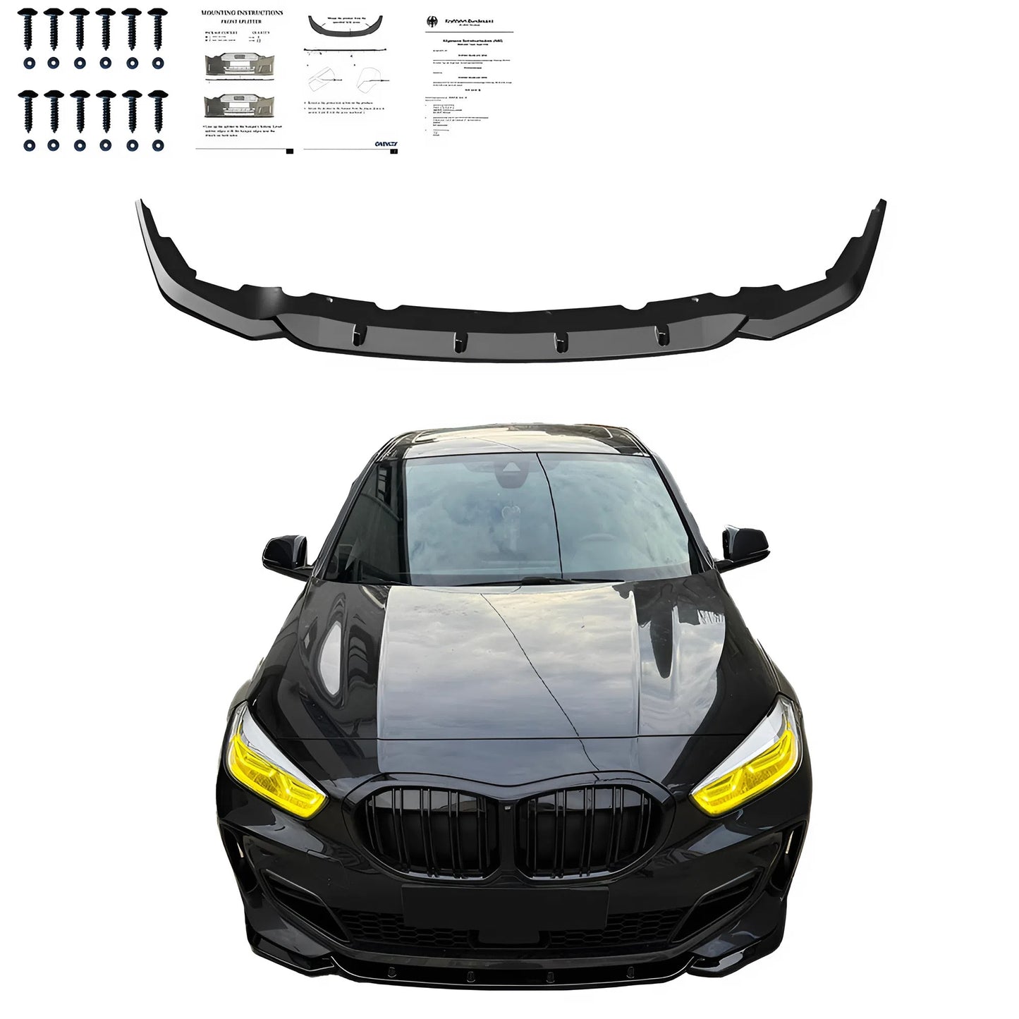 Compatible With BMW 1 Series F40 M-Pack / M135i 2019-2024 Front Splitter With ABE TÜV ONE-WAY