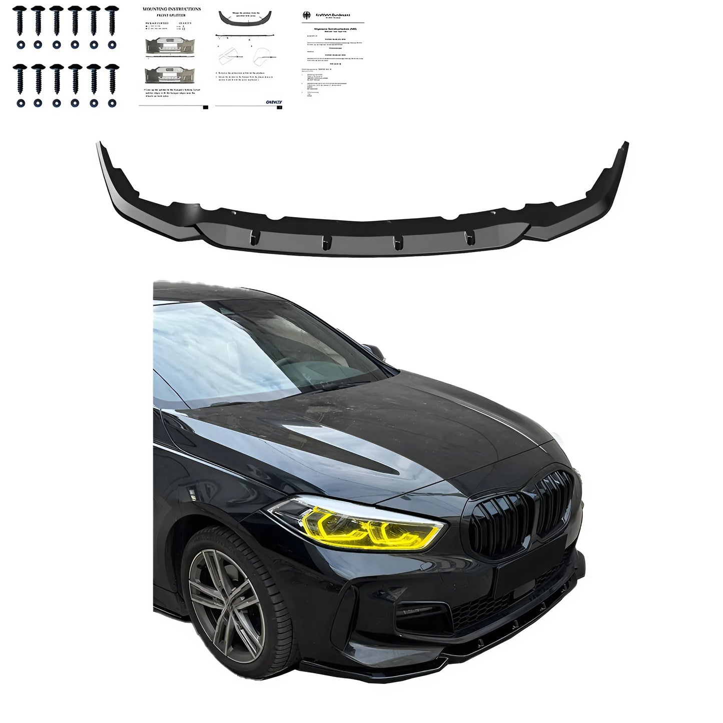 Compatible With BMW 1 Series F40 M-Pack / M135i 2019-2024 Front Splitter With ABE TÜV ONE-WAY