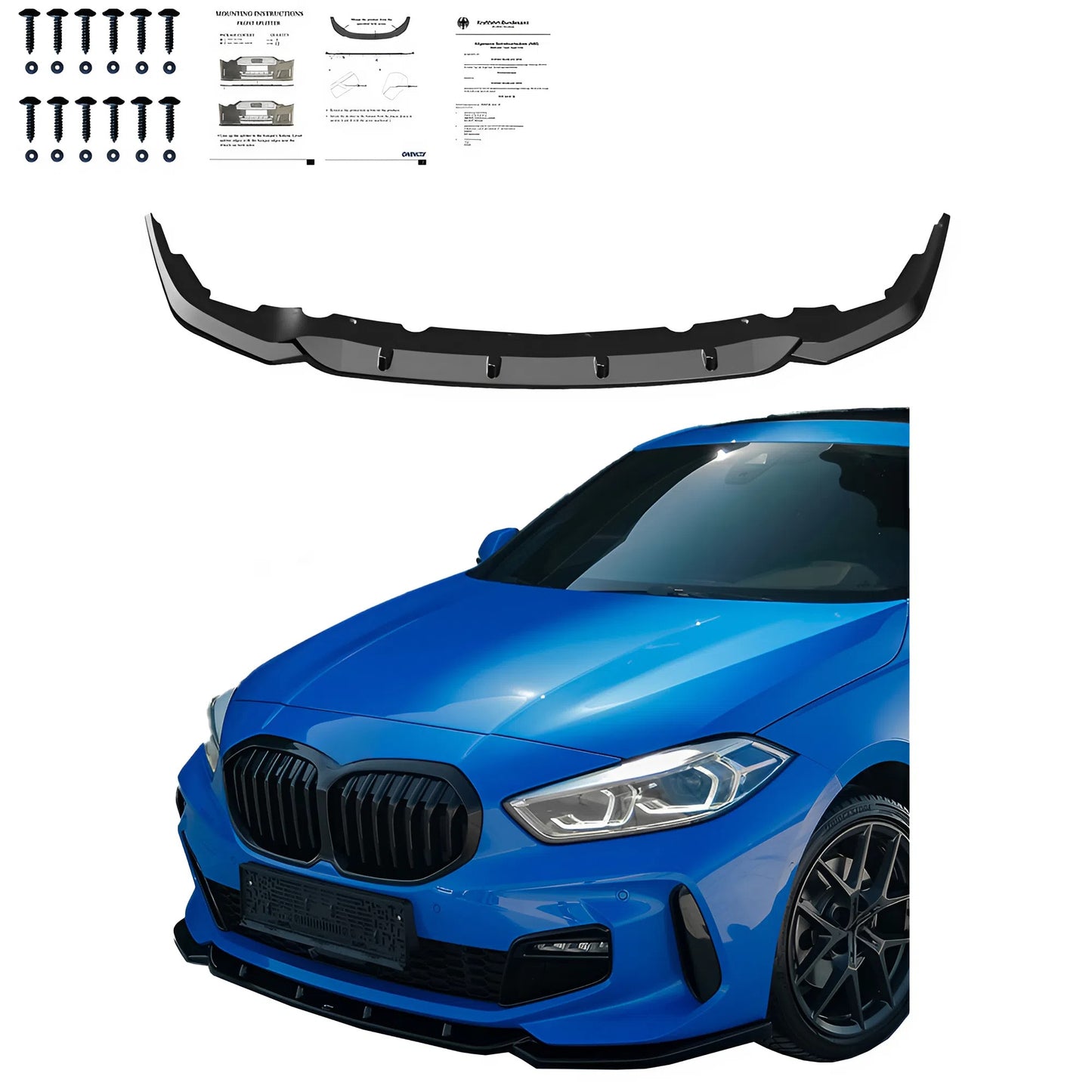 Compatible With BMW 1 Series F40 M-Pack / M135i 2019-2024 Front Splitter With ABE TÜV ONE-WAY