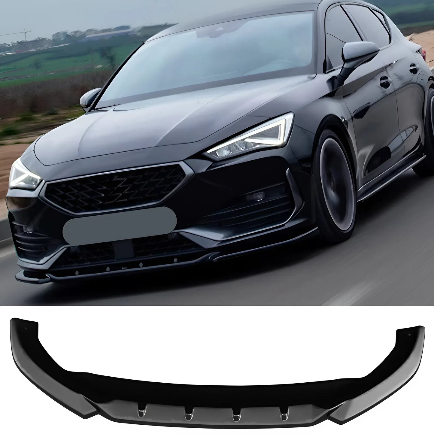 Compatible With CUPRA Leon MK1 2020-2024 Front Splitter With ABE TÜV ONE-WAY