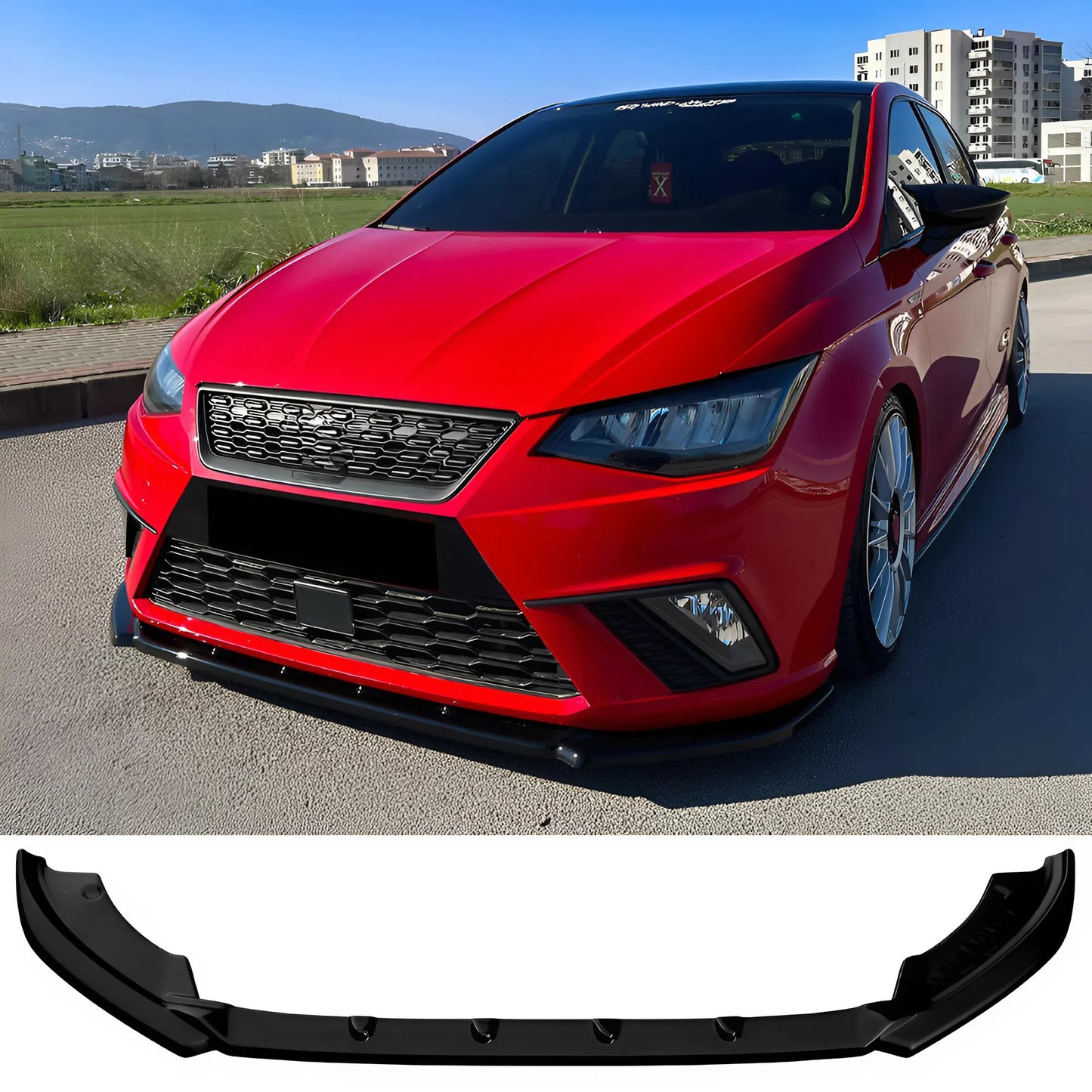 Compatible With SEAT Ibiza Fr Mk5 2017-2024 / SEAT Ibiza Mk5 2017-2024 Front Splitter With ABE TÜV ONE-WAY