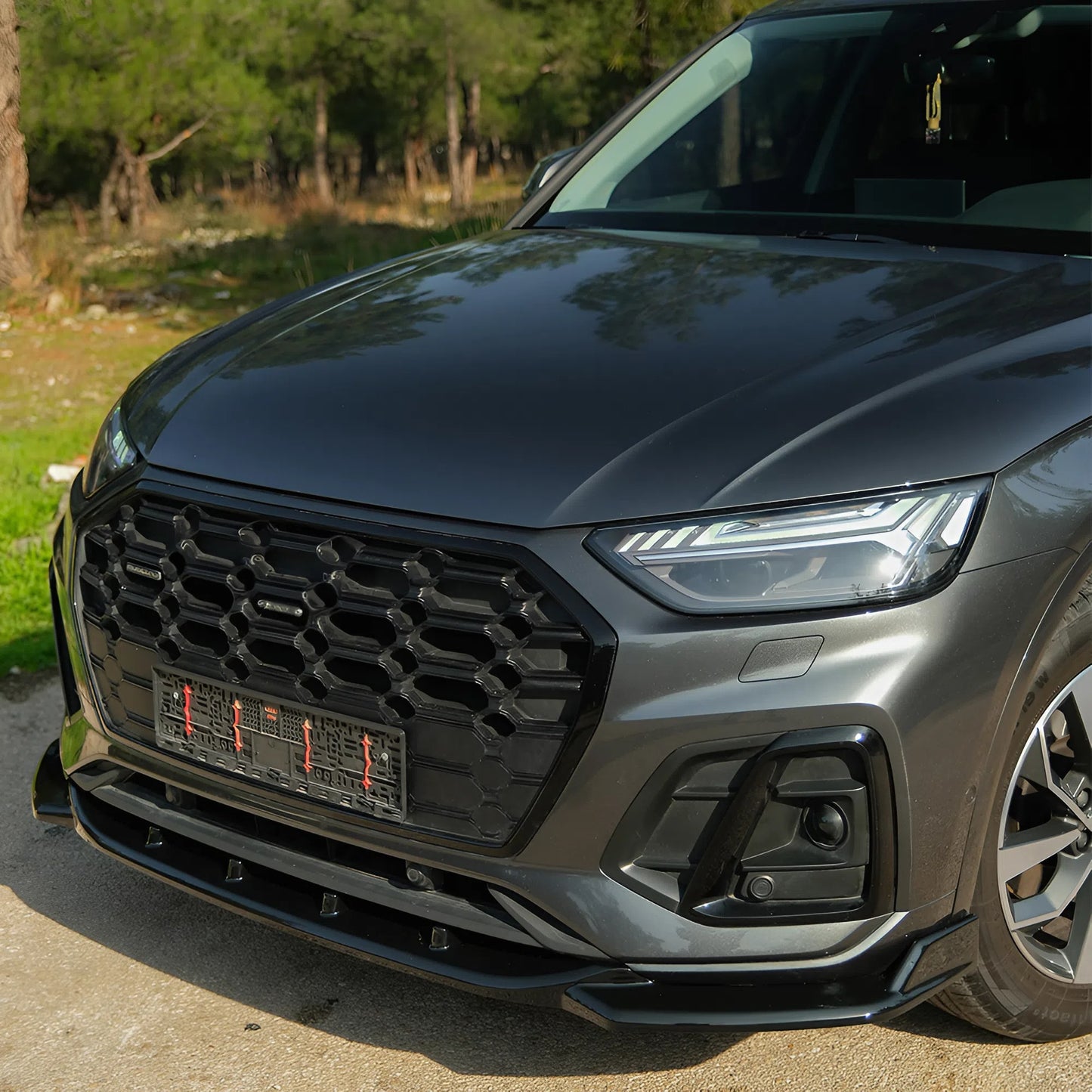 Compatible With AUDI SQ5 / Q5 S-Line ( SUV / Sportback ) Mk2 Facelift 2020-2024 Front Splitter ONE-WAY