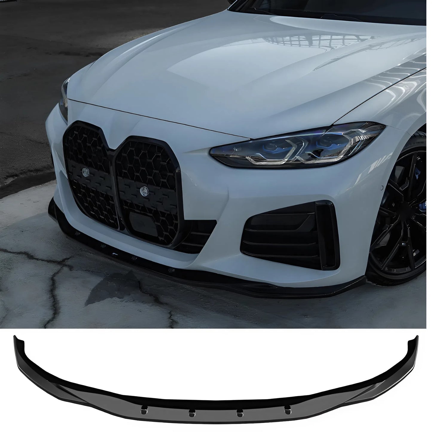 Compatible With BMW 4 Series G26 Grand Coupe M-Pack / BMW M440i G26 Grand Coupe 2021+ / BMW i4 G26 M-Pack 2021+ Front Splitter ONE-WAY