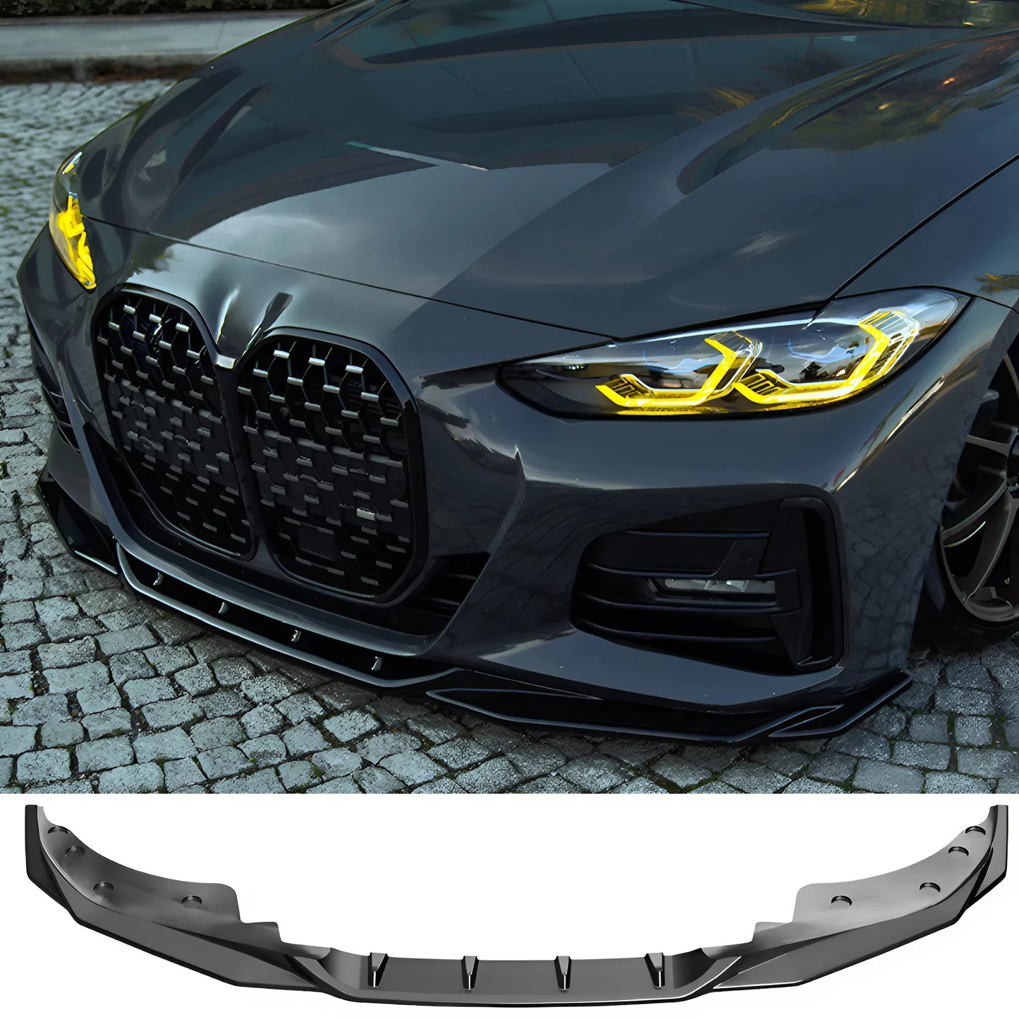 Compatible With BMW 4 Series ( Coupe / Cabrio ) G22 M440i / M-Pack 2020-2024 / G22 Facelift M440i / M-Pack 2024+ Front Splitter With ABE TÜV ONE-WAY