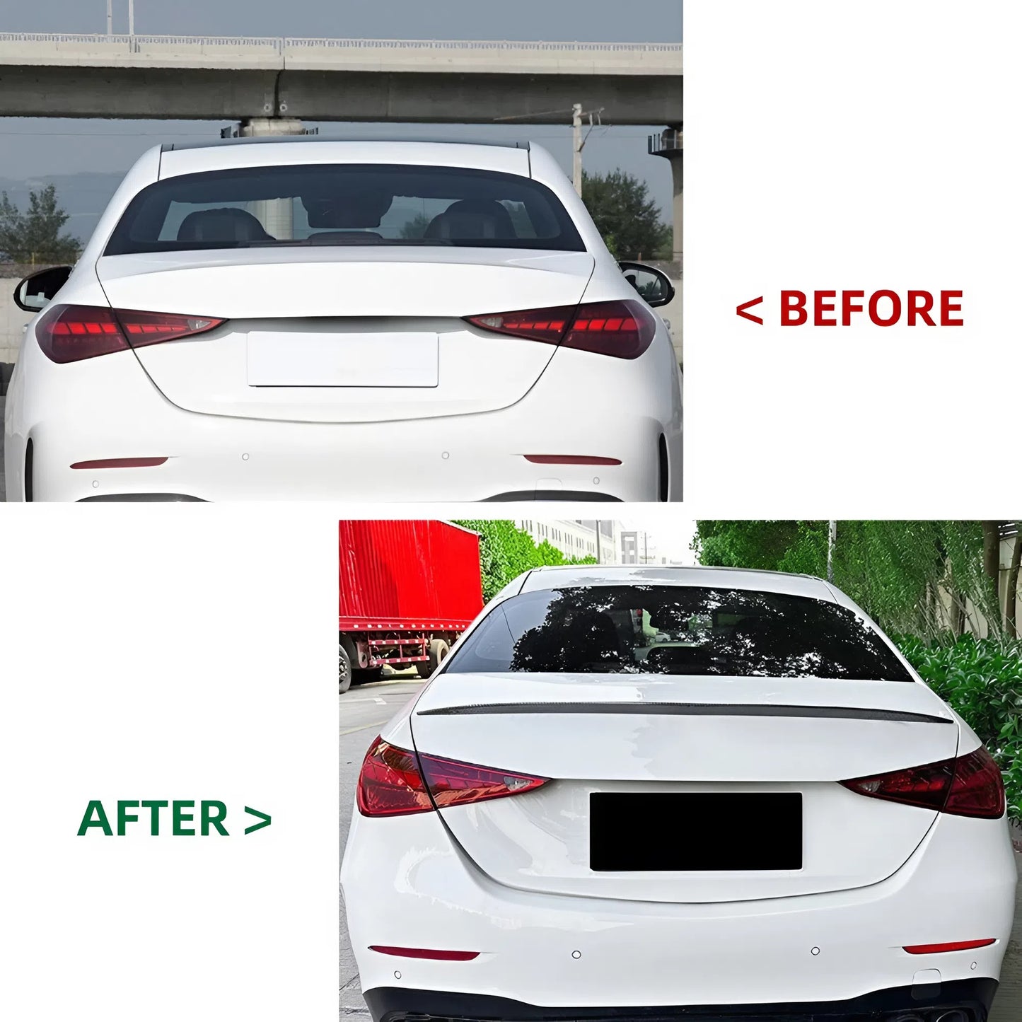 For BenZ W206 AMG Style Rear Spoiler 2022+ Piano Glossy Black ABS Plastic Sporty Aerodynamic Trunk Wing Exterior Accessory