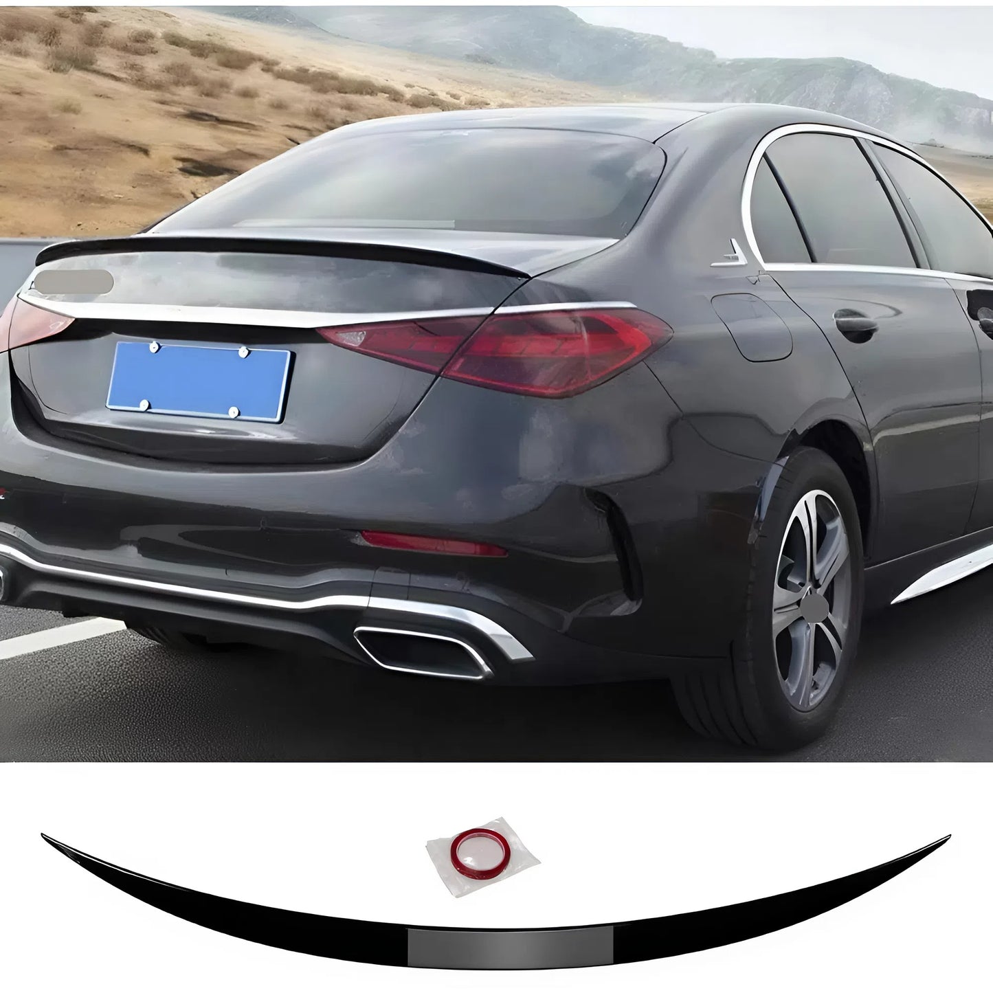 For BenZ W206 AMG Style Rear Spoiler 2022+ Piano Glossy Black ABS Plastic Sporty Aerodynamic Trunk Wing Exterior Accessory