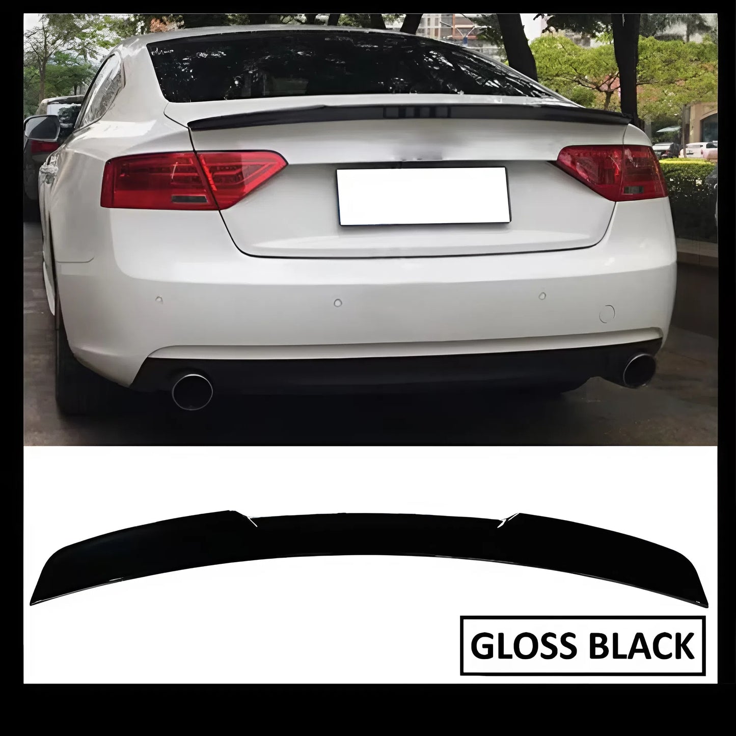 For Audi A5 B8 M4 Style Rear Spoiler 2009-2016 Sedan 4 Doors Gloss Piano Black ABS Plastic Exterior Trunk Wing Trim