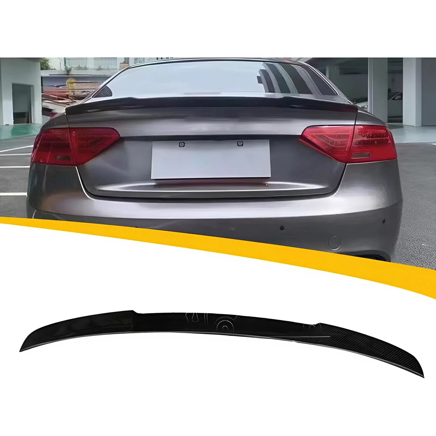 For Audi A5 B8 M4 Style Rear Spoiler 2009-2016 Sedan 4 Doors Gloss Piano Black ABS Plastic Exterior Trunk Wing Trim