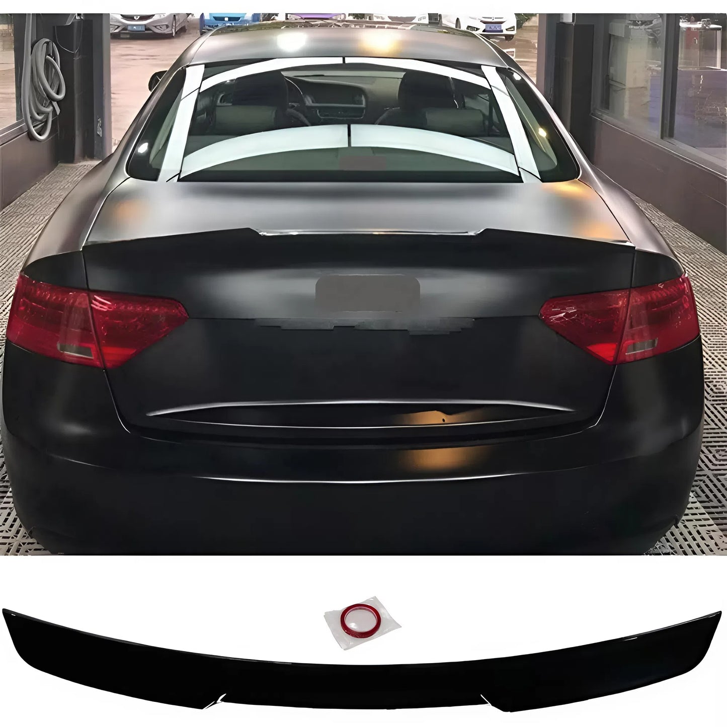 For Audi A5 B8 M4 Style Rear Spoiler 2009-2016 Sedan 4 Doors Gloss Piano Black ABS Plastic Exterior Trunk Wing Trim