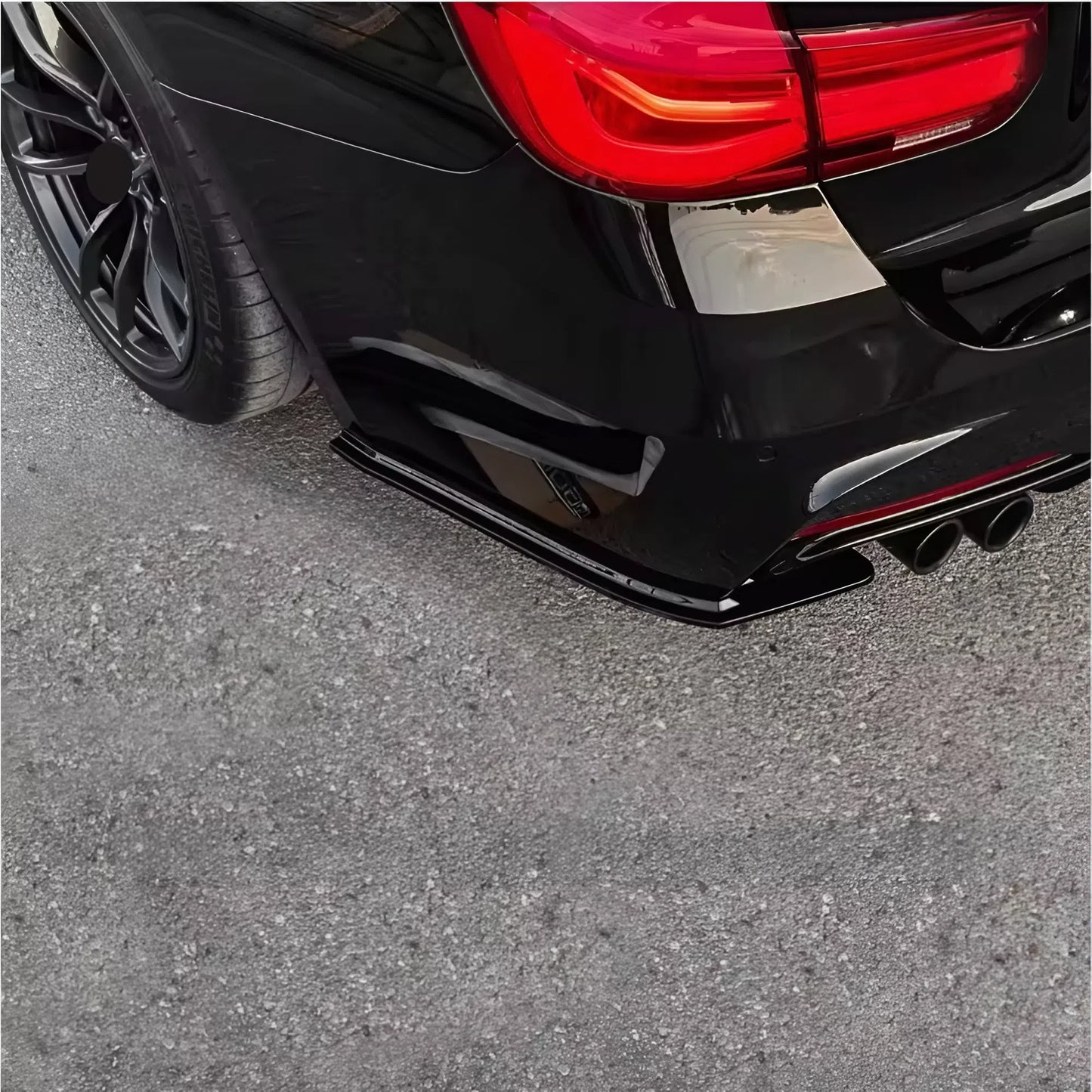For BMW 3 Series F30 F31 M Sport 2012-2018 Rear Bumper Splitter Piano Glossy Black ABS Plastic Rear Diffuser Lip Trim