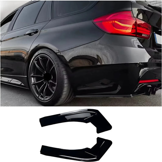 For BMW 3 Series F30 F31 M Sport 2012-2018 Rear Bumper Splitter Piano Glossy Black ABS Plastic Rear Diffuser Lip Trim