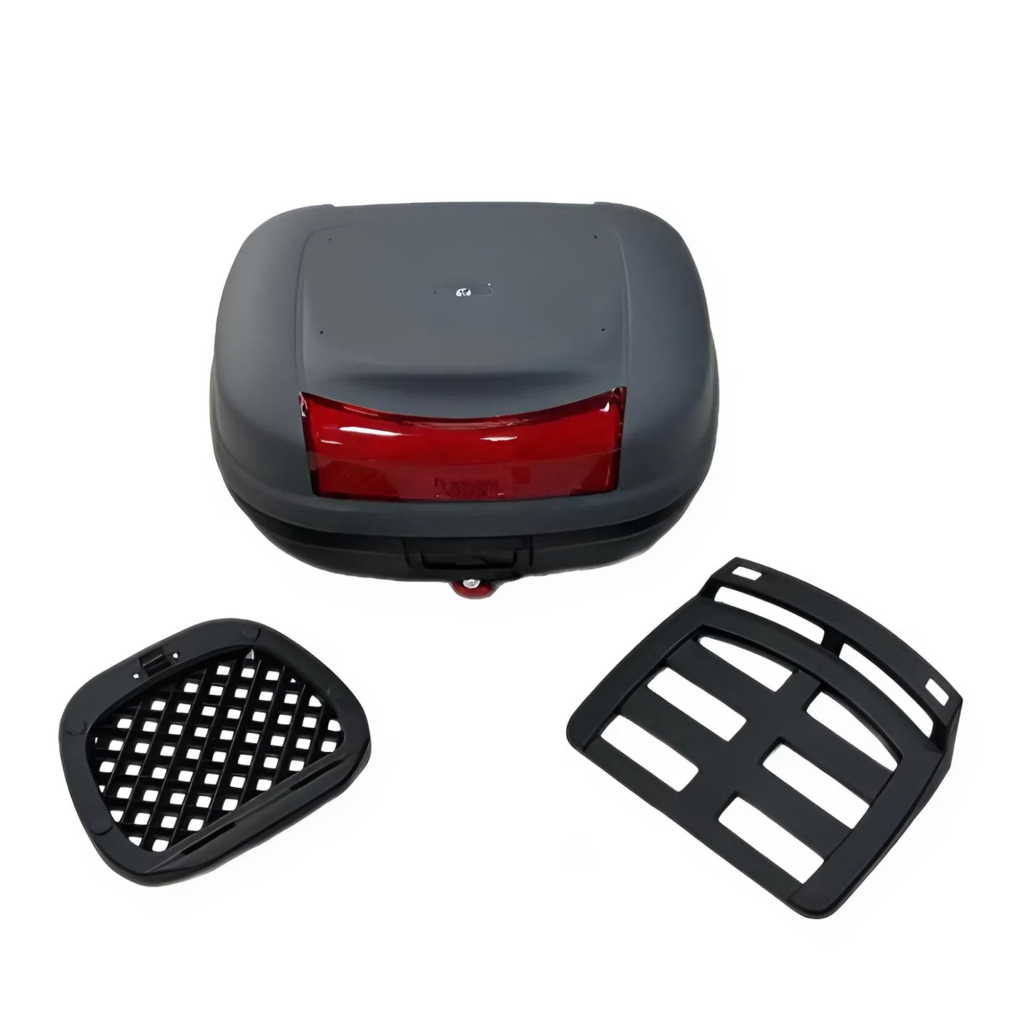 Motorcycle Bag 48 Liters Red Reflective Waterproof Storage Gray Color Travel Luggage Tail Seat Bag Large Capacity
