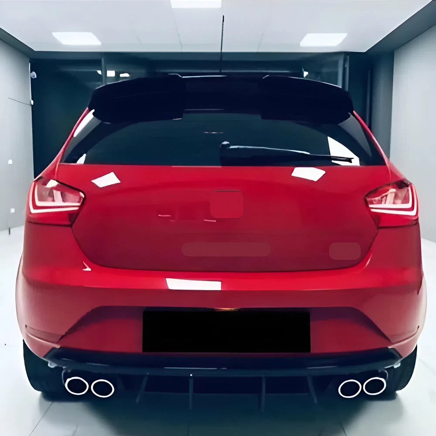 For Seat Ibiza 2013-2017 Diffuser Piano Glossy Black ABS Plastic Rear Bumper Styling Accessory