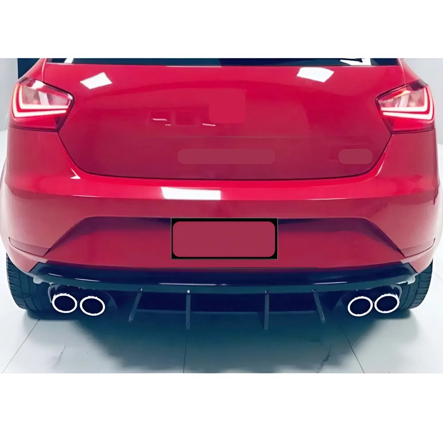 For Seat Ibiza 2013-2017 Diffuser Piano Glossy Black ABS Plastic Rear Bumper Styling Accessory