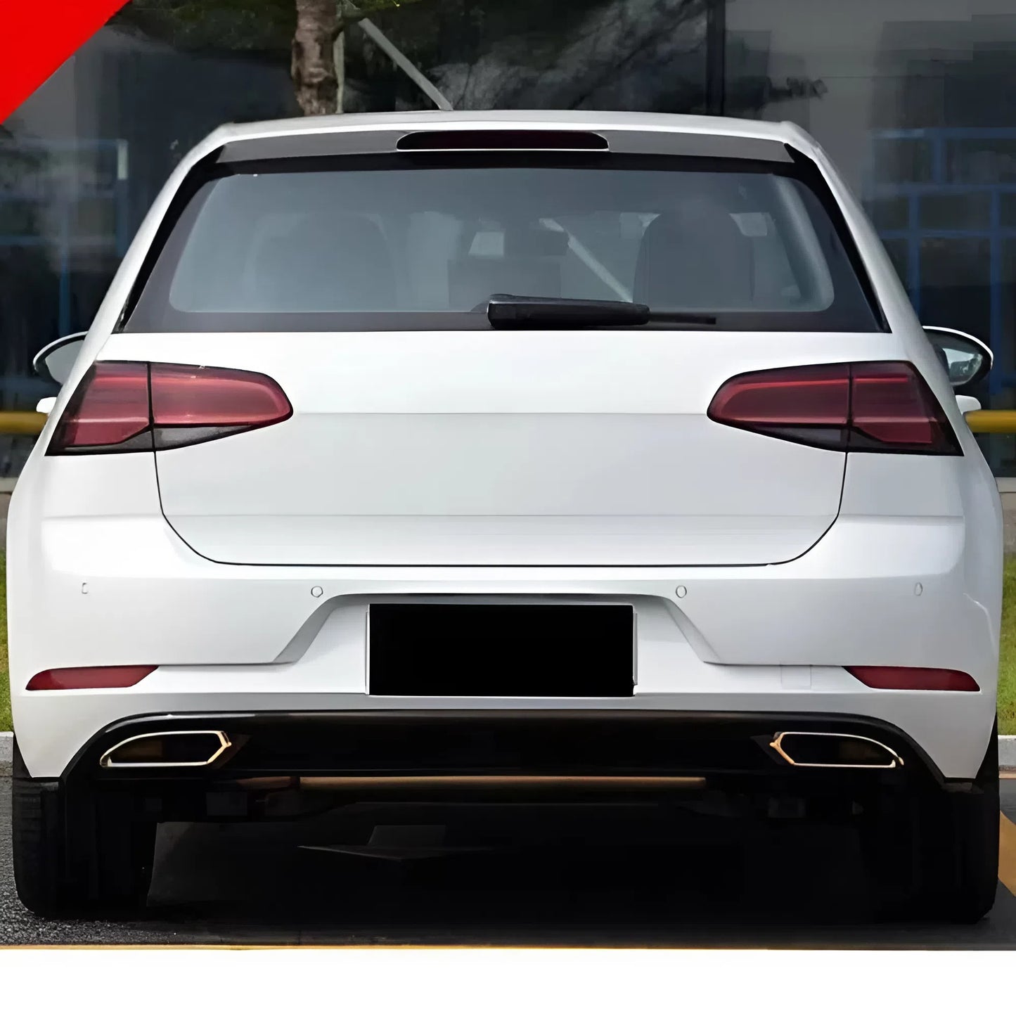 For Golf 7 / 7.5 2013-2017 Piano Glossy Black Diffuser ABS Plastic Rear Bumper Styling Accessory
