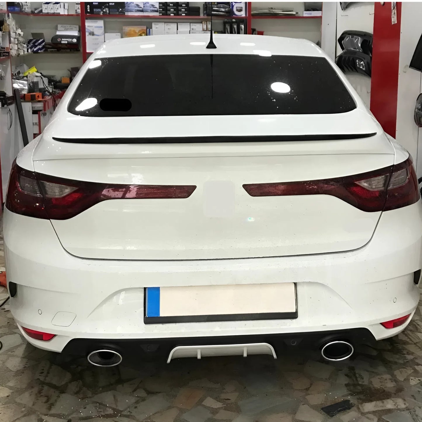 For Megane 4 2016-2020 Sedan Diffuser Gray ABS Plastic Rear Bumper Styling Accessory