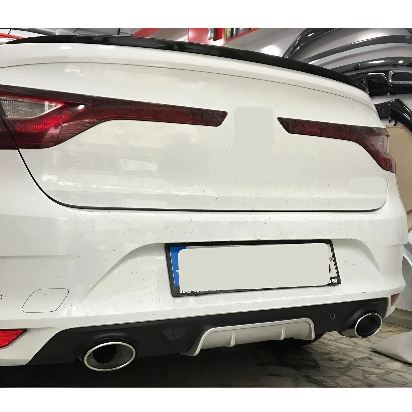 For Megane 4 2016-2020 Sedan Diffuser Gray ABS Plastic Rear Bumper Styling Accessory