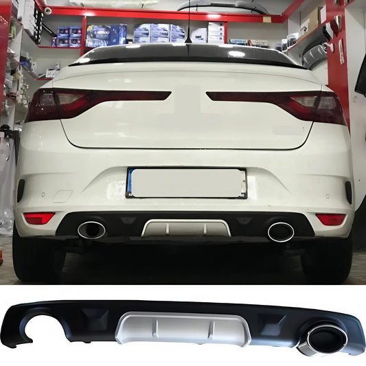 For Megane 4 2016-2020 Sedan Diffuser Gray ABS Plastic Rear Bumper Styling Accessory