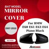 Mirror Cover For BMW E60 E61 E63 E64 / 2007-2010 Accessory Bright Black BAT MODEL