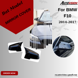 Mirror Cover for BMW 5 Series F10 Bat Mirror Cover Without Lamp 2014-2017 Glossy Black BAT MODEL