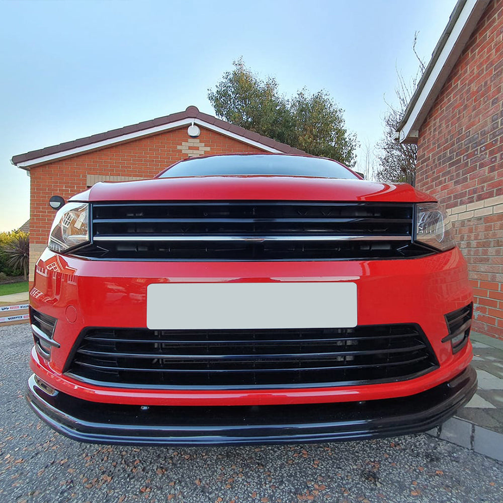 For VW Caddy MK4 2015-2021 Front Splitter Lip Glossy Black Sport Bumper Extension Exterior Upgrade