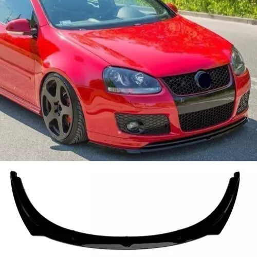 Front Lip Three Parts Golf 5 GTI Retrofitting Type Glossy Black ABS Plastic AutoVision