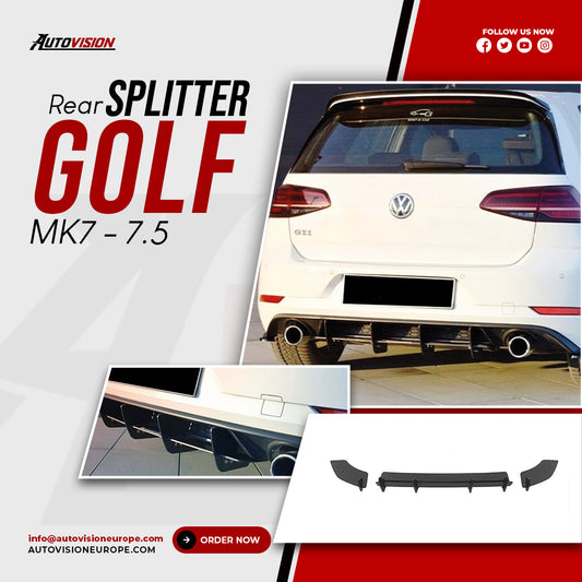 Rear Diffuser for Golf MK7 7.5 GTI 2017 - 2019 Custom Style Car Styling Body Kit Rear Spoiler Splitter