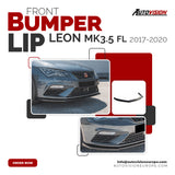 Autovision for Seat Leon MK3.5 FL 2017-2020 Front Bumper Lip Piano Black Vacuum