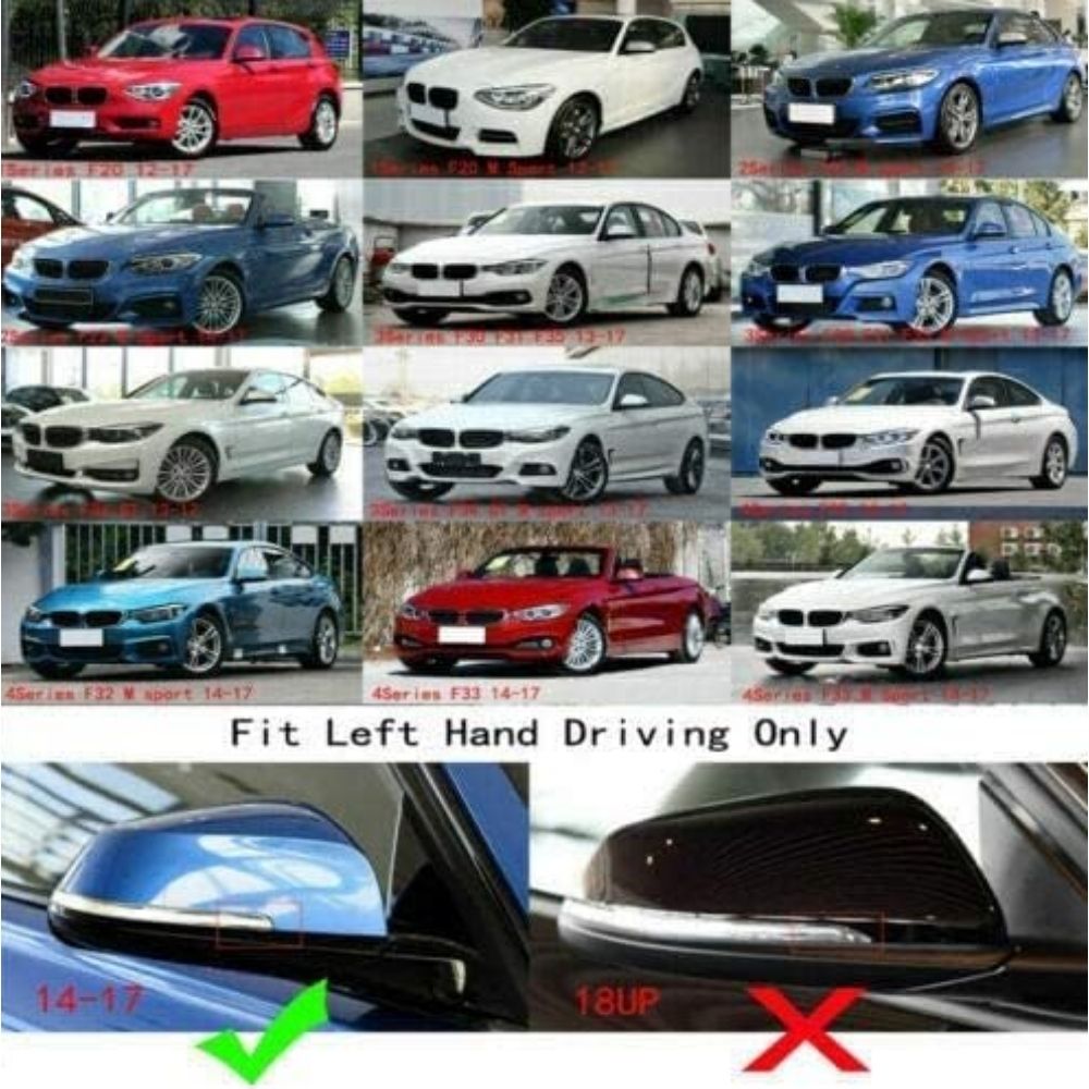 1 Pair Side Mirror Cover Cap Mirror Cap For BMW F20 F22 F23 F30 F31 F32 F33 F36 F87 E84