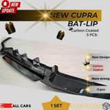 AutoVision NEW Cupra Bat-Lip 3 Pcs./CARBON COATED - Front Bumper Lip All Cars Universal Model