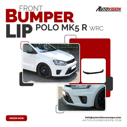 Autovision for Polo MK5 R WRC Front Bumper Lip Piano Black Vacuum