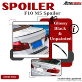 Rear Spoiler for BMW 5 Series F10 M5 Style Glossy Black Or Unpainted 2010-2016 AUTOVISION